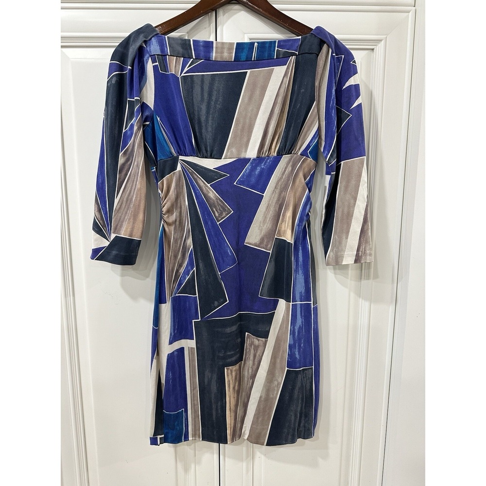 Diane von Furstenberg Womens Bodyconn  Multi‎ Color 100% Silk Dress Size 4